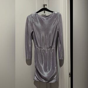 Maje Metallic Lavender Mini Dress